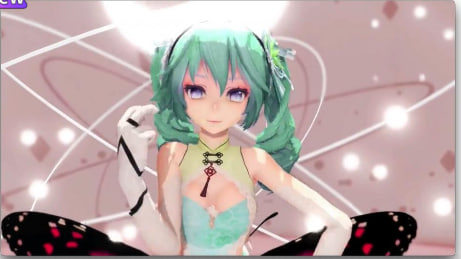 MMD！绿发极品嫩妹骚舞诱惑！淫穴被异种巨物深喉中出！3D